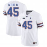 Men's Florida Gators #45 Clifford Taylor IV NCAA Jordan Brand White Authentic Stitched College Football Jersey IDU1062TP